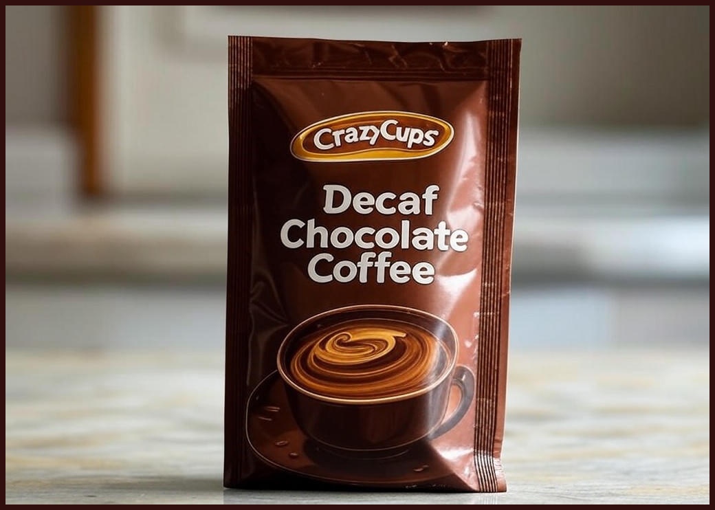 Crazy Cups 가향 그라운드 디카페인 초콜릿 커피 데스 283.5g10온스 백에 담긴 데카페인 핫 또는 아이스 브루잉용 1팩 162014